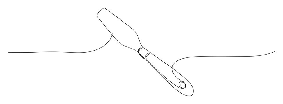 single line art palette knife clip art preview