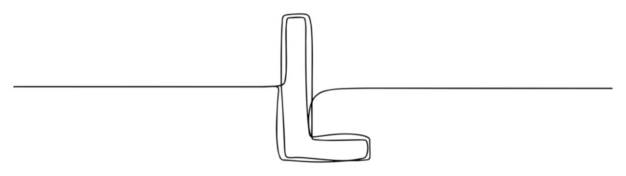 letter l geometric shape monoline thin vector lineart outline design