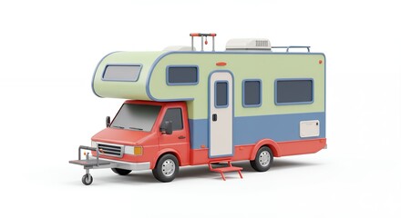 Retro vintage camper van illustration