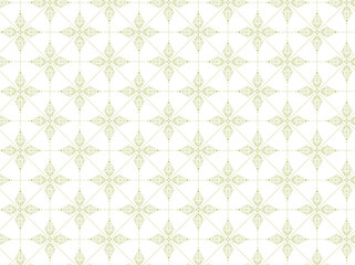 Fototapeta premium Detailed Elegant Floral Star Shape Ornament Pattern in Olive Green