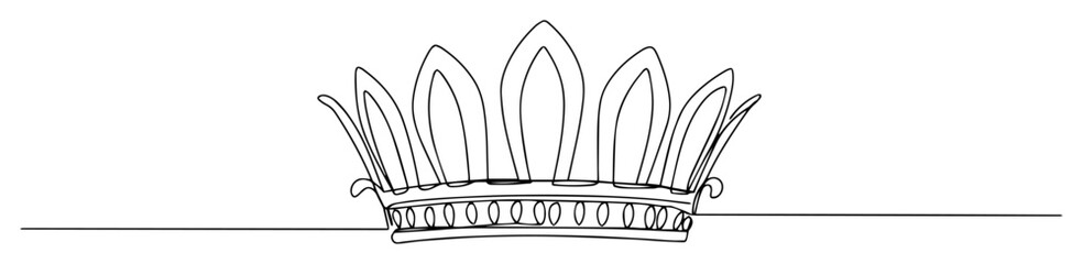 Fototapeta premium continuous one line drawing of an ancient egyptian pharaoh's crown a royal diadem and symbol of power vector outline lineart