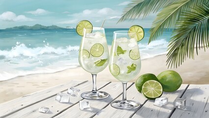 cocktail on a tropical beach