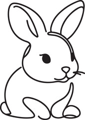 bunny rabbit outline sketch vector illustration.