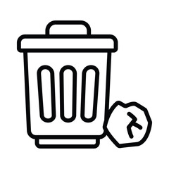 Garbage Vector Outline Icon. EPS 10 File