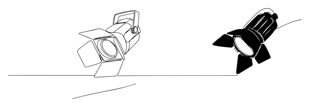stage spotlights one continuous line drawing