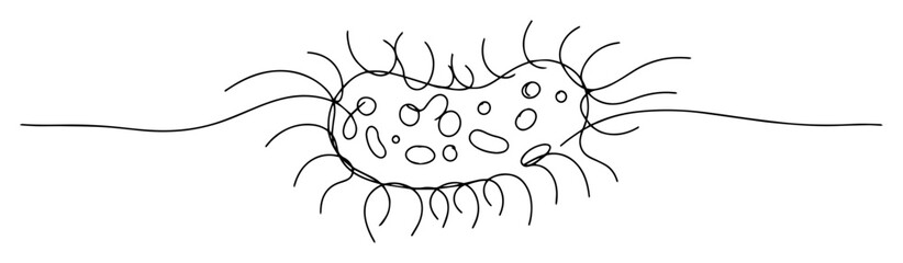 ciliated microorganism or bacterium doodle style line art vector