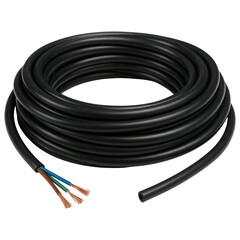 Black Electrical Wire Coil with Stripped Copper Conductors for Residential or Commercial Use