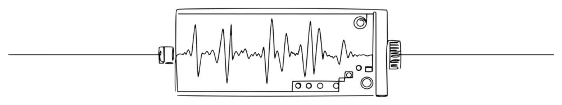 lie detector polygraph machine one continuous line drawing