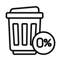 Zero Waste Vector Outline Icon. EPS 10 File