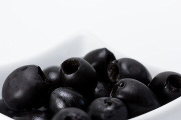 Detalle de aceitunas negras sin hueso