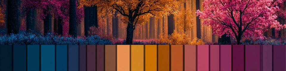 Palette di colori autunnali: bosco incantato