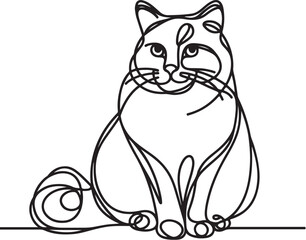 Cat line art drawing style.
