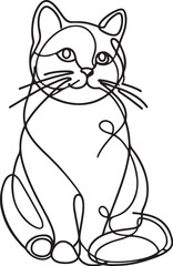 Obraz premium Cat line art drawing style.