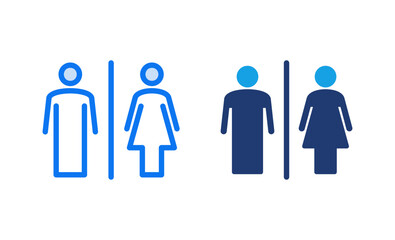 Toilet icon vector illustration. Girls and boys restrooms sign and symbol. bathroom sign. wc, lavatory
