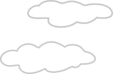 Two thin white clouds clip art