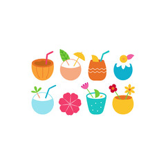 different summer shell drink set  