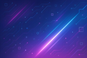 Obraz premium Cyber Circuit Futuristic Gradient Background with Pink and Blue Tech Elements