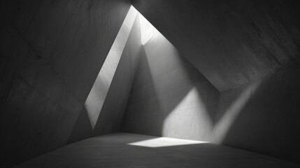 Concrete Room with Geometric Shadows