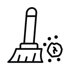 Broom Vector Outline Icon. EPS 10 File
