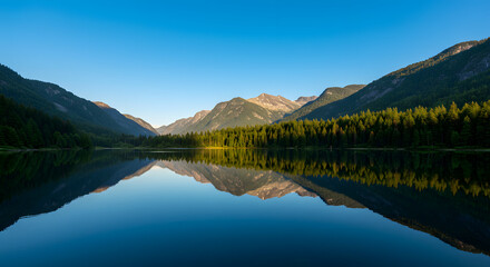 Fototapeta premium Mirror Lake and Mountain Reflections