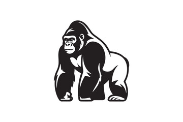 fierce gorilla silhouette vector art perfect for commercial use merchandise advertising and design
