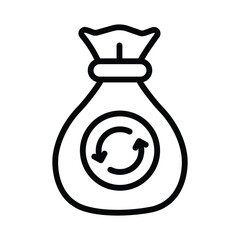 Garbage Bag Vector Outline Icon. EPS 10 File