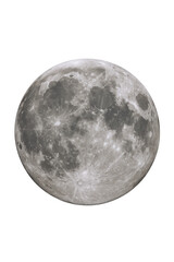 Naklejka premium Detailed Lunar Surface Texture and Craters Visible on the Full Moon Against a Dark Void