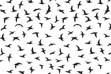 black bird silhouette vector illustration repeating pattern seamless background for modern minimal graphic design and decor