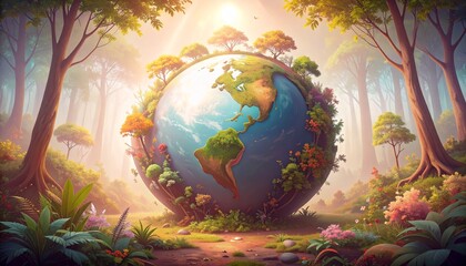 Naklejka premium Conceptual image of the earth showing protection of environment