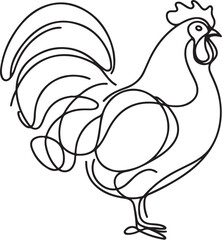 Chicken design line art