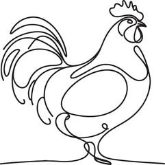 Chicken design line art