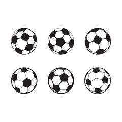 Football ball icon set, vector ball icons.
