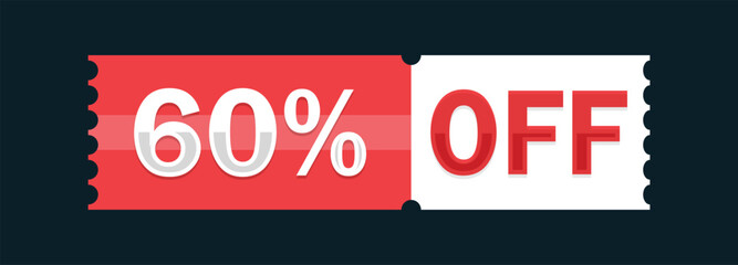 Mega Sale – 60% Off Special Offer Banner.  60 percent off promotion