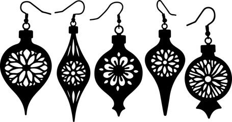 Christmas Ornament Silhouettes | Holiday Baubles with Trees, Stars & Reindeer