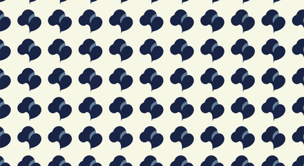 Seamless blue floral pattern on cream background