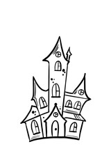 Fototapeta premium Spooky Haunted House Illustration for Halloween