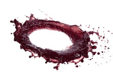 Red liquid splash forming a ring