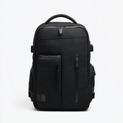 Black backpack with multiple compartments