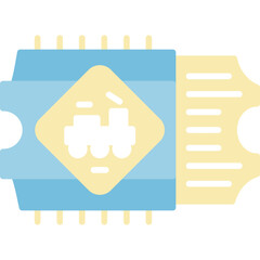 Train Ticket Icon Vector Element
