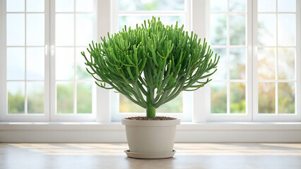 Elegant Indoor Euphorbia Plant in Modern Minimalist Decor