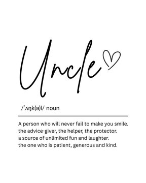 Uncle Definition Wall Art &ndash; Printable Gift for Uncle, Digital Download, Birthday Gift from Niece or Nephew, Uncle to Be Gift