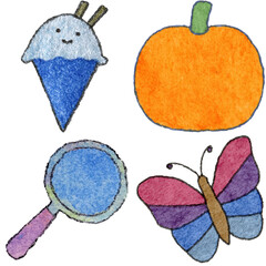 a drawing of a variety of objects