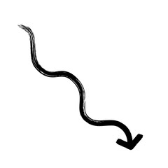 Handwritten snake arrow on a white background