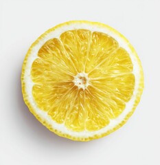 Close-up lemon slice, vibrant yellow