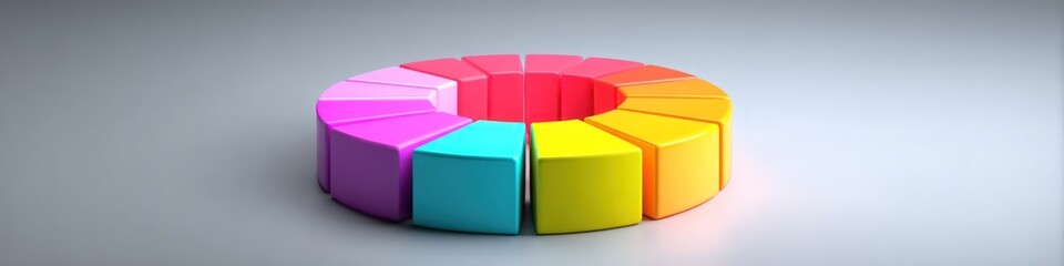 Obraz premium Colorful circular diagram on gray, business data visualization tool