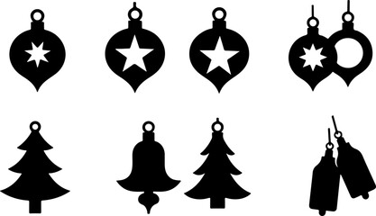Elegant Christmas Ornament Silhouette Design