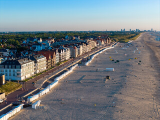 Aerial View Beach Sunset The