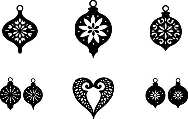 Elegant Christmas Ornament Silhouette Design