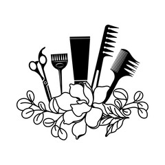 vector set of hair accessories