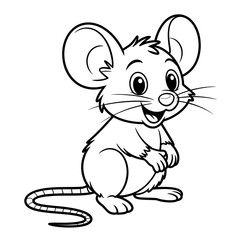 mouse illustration vector style colouring page 